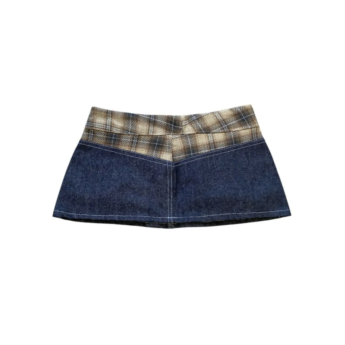 Raw Denim Plaid Hybrid Mini (28 Waist)