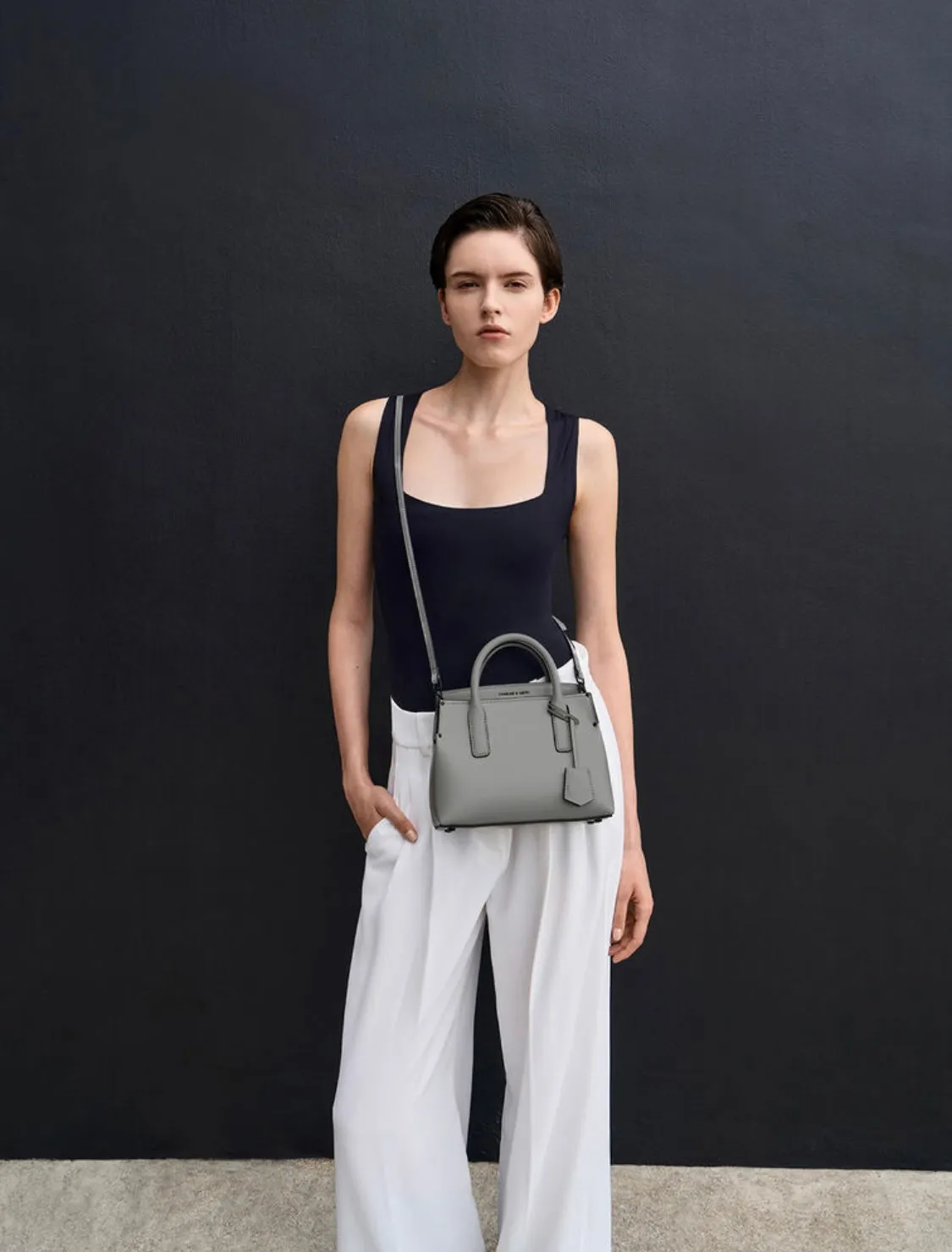 Rene Structured Top Handle Bag