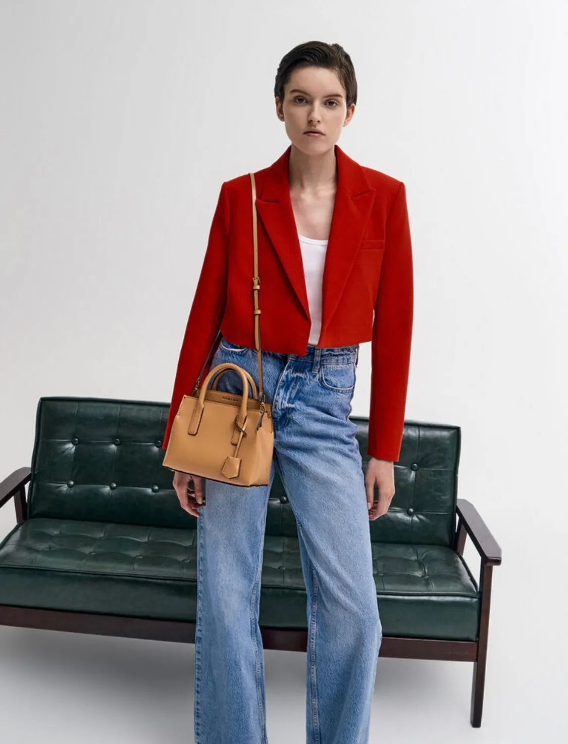 Rene Structured Top Handle Bag