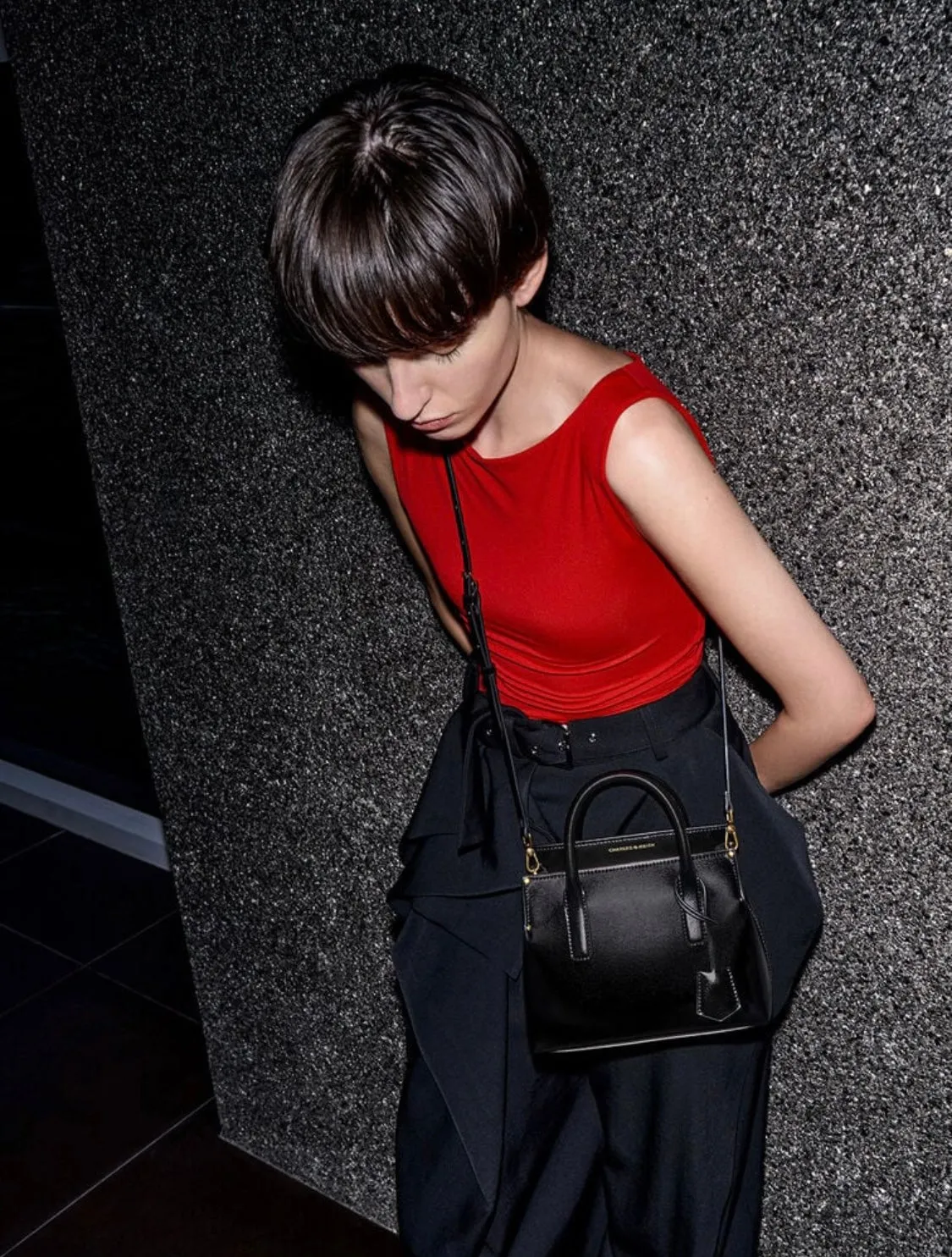 Rene Structured Top Handle Bag