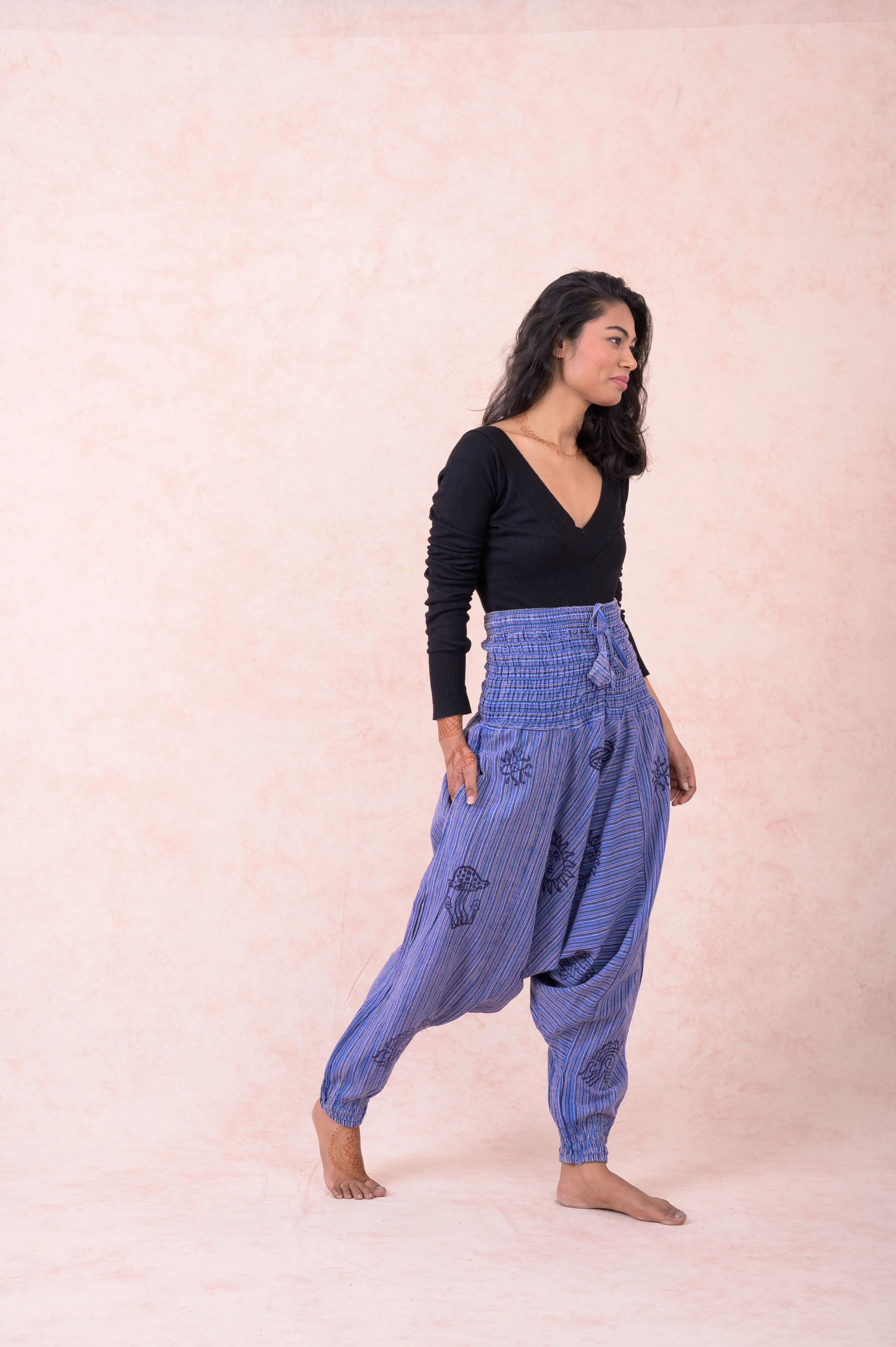 Rhea Striped Tie-Waist Pants