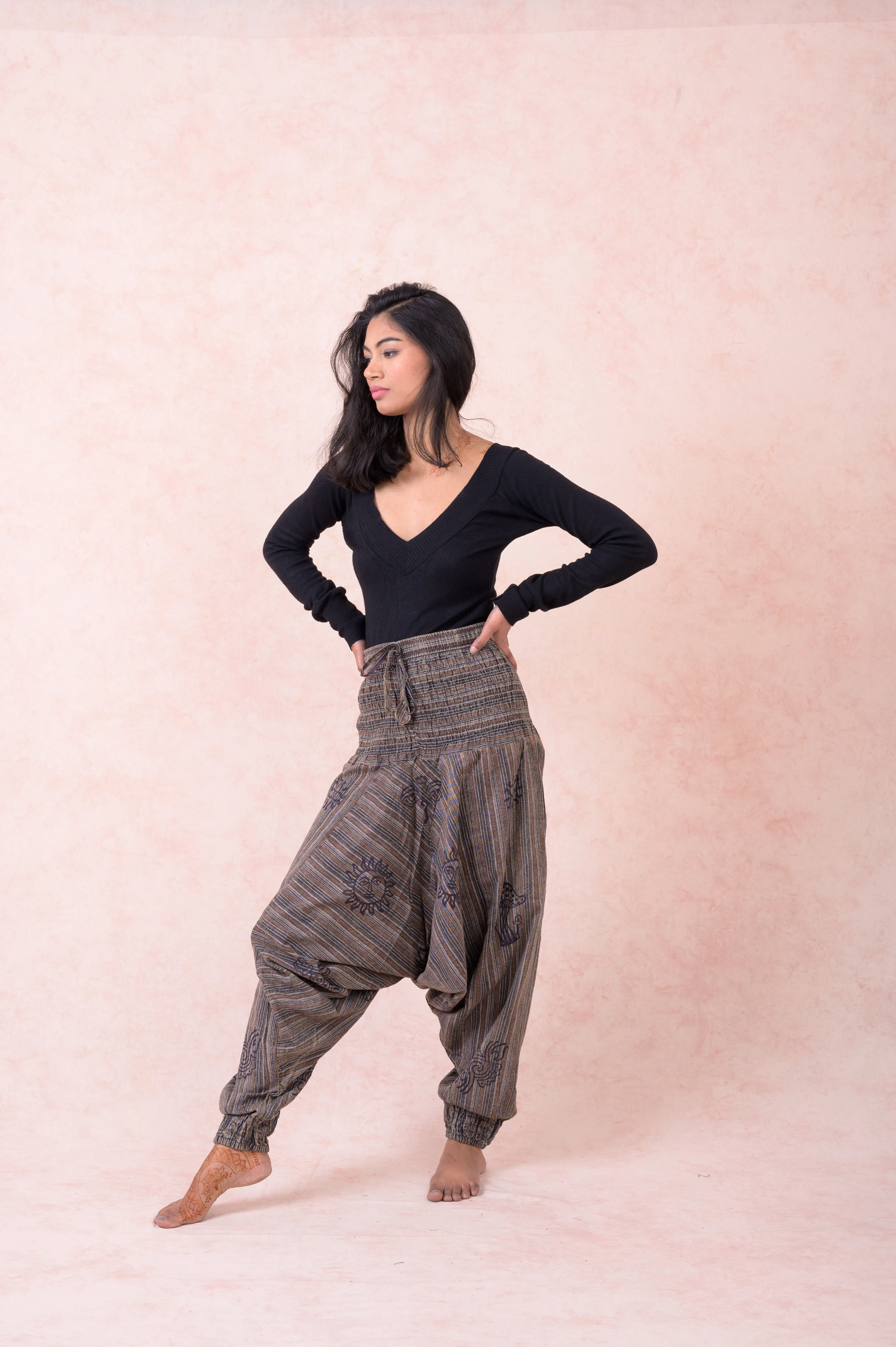 Rhea Striped Tie-Waist Pants