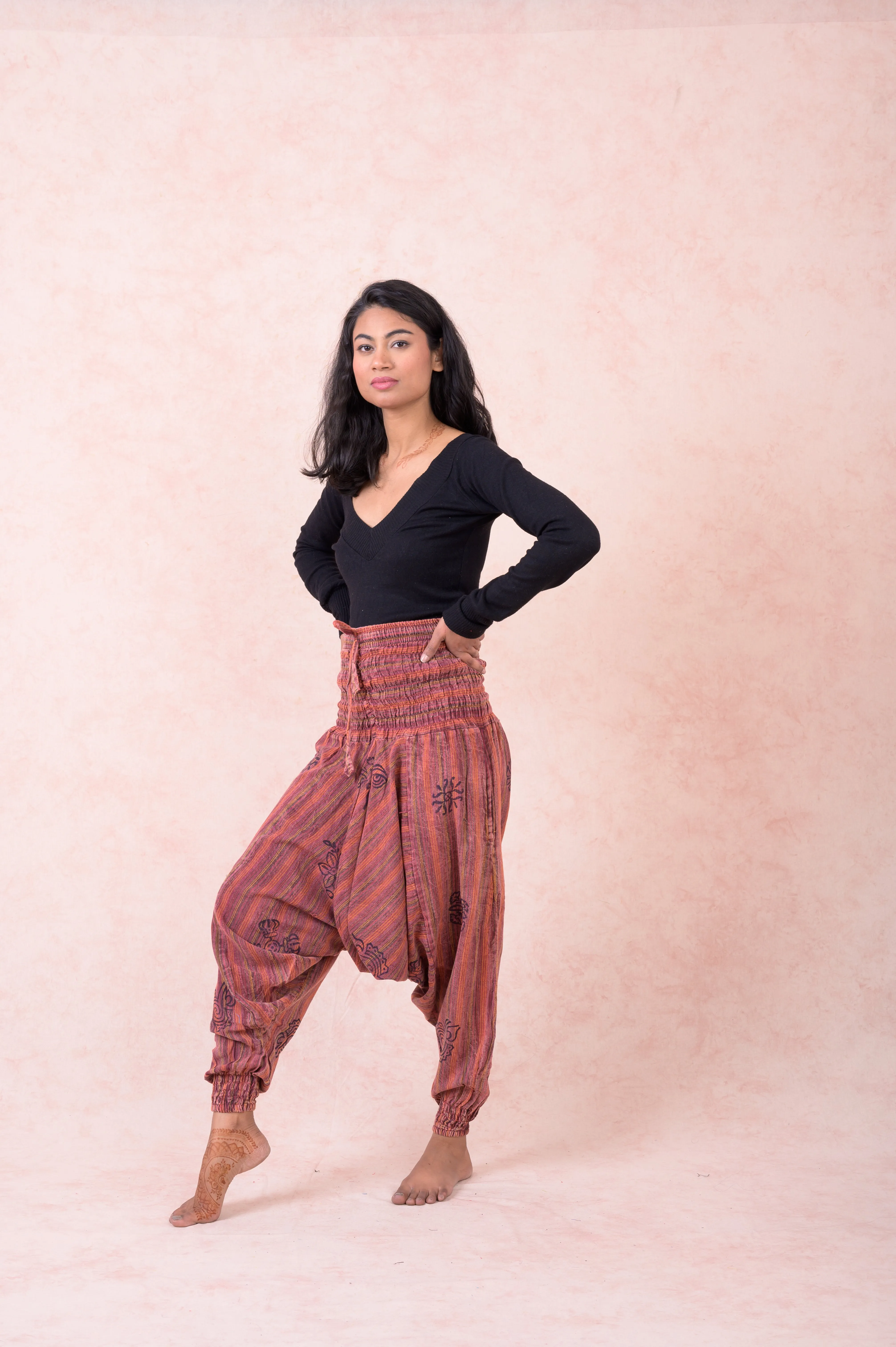 Rhea Striped Tie-Waist Pants