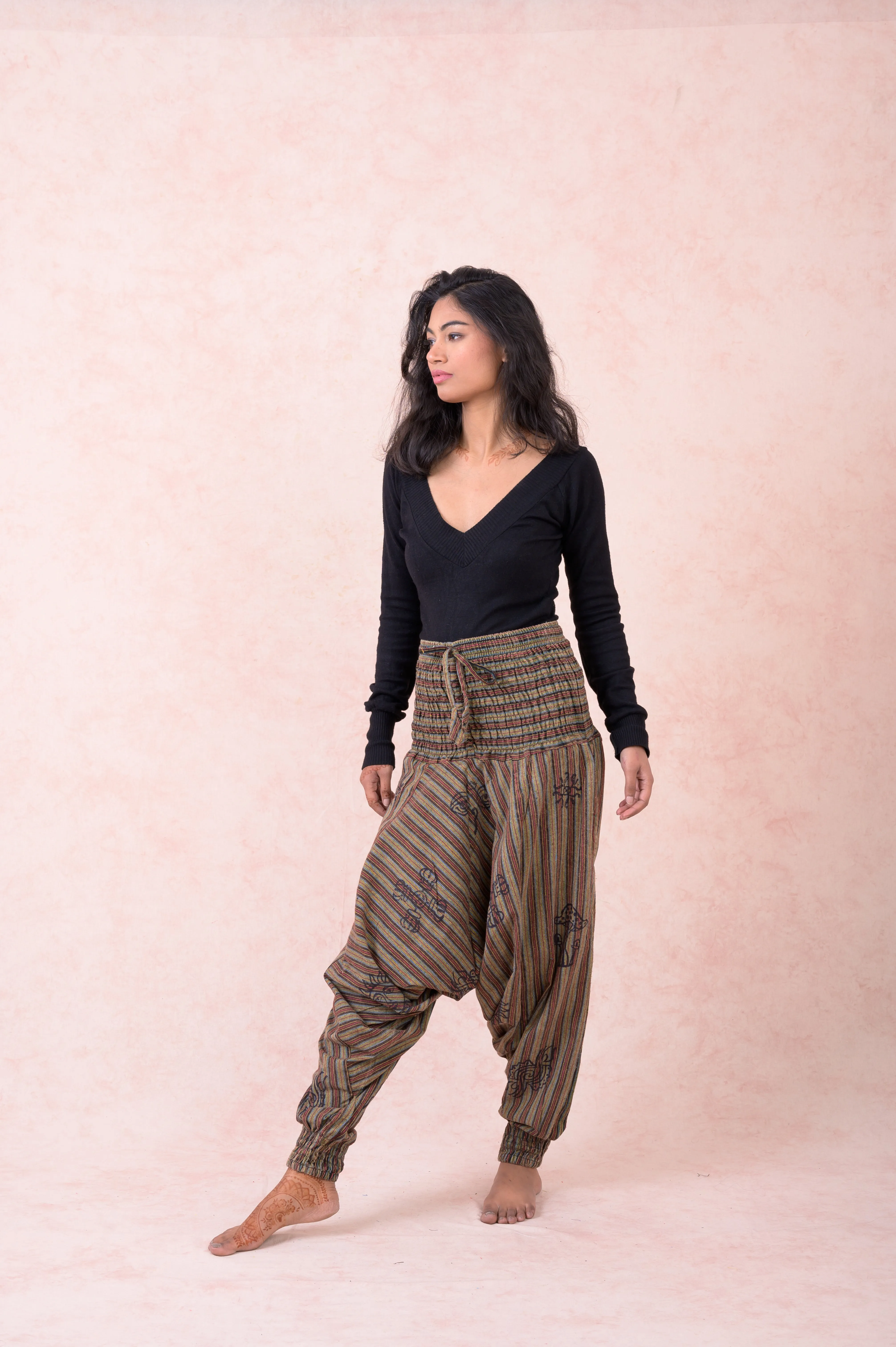 Rhea Striped Tie-Waist Pants