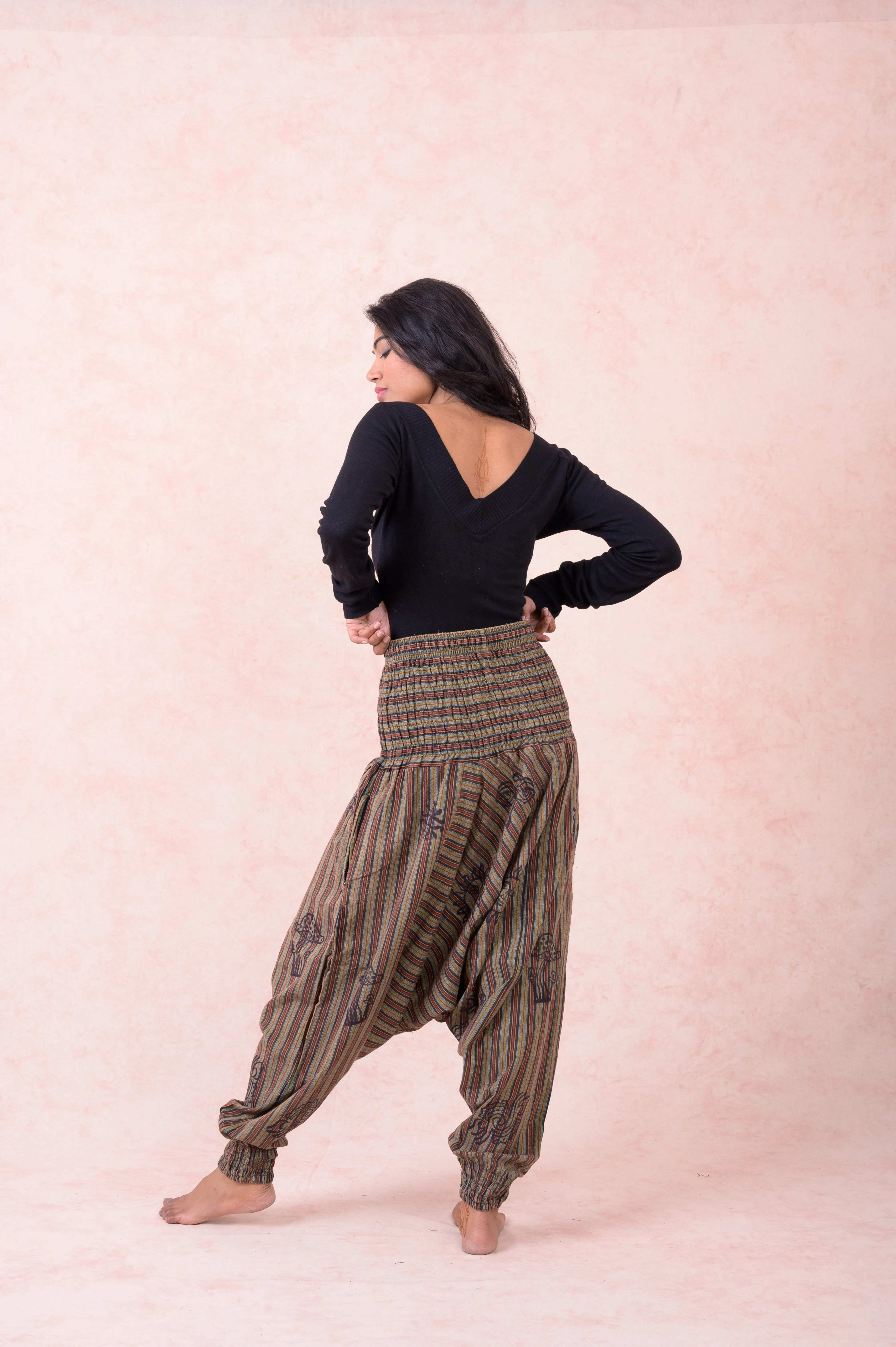 Rhea Striped Tie-Waist Pants