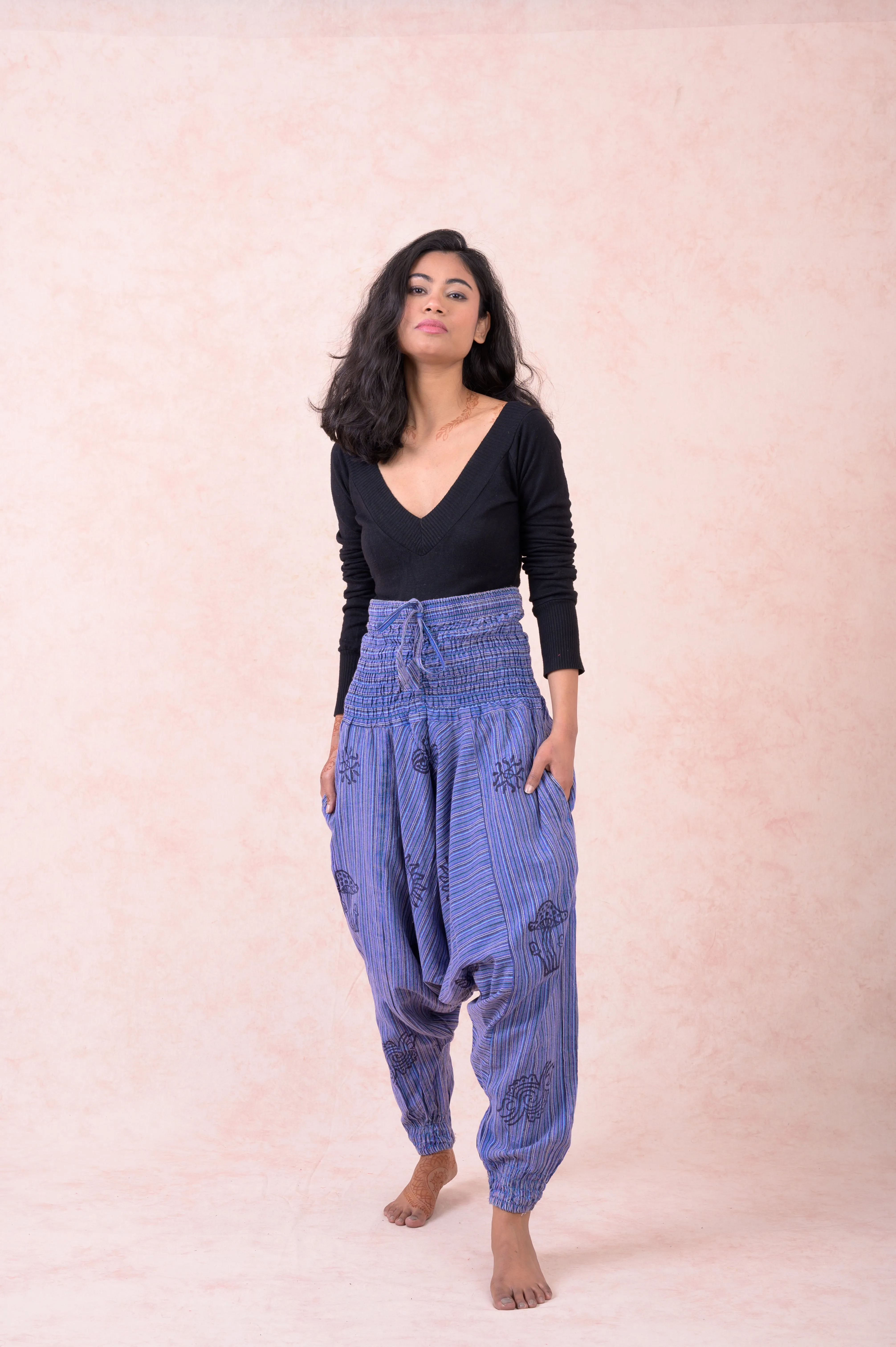 Rhea Striped Tie-Waist Pants