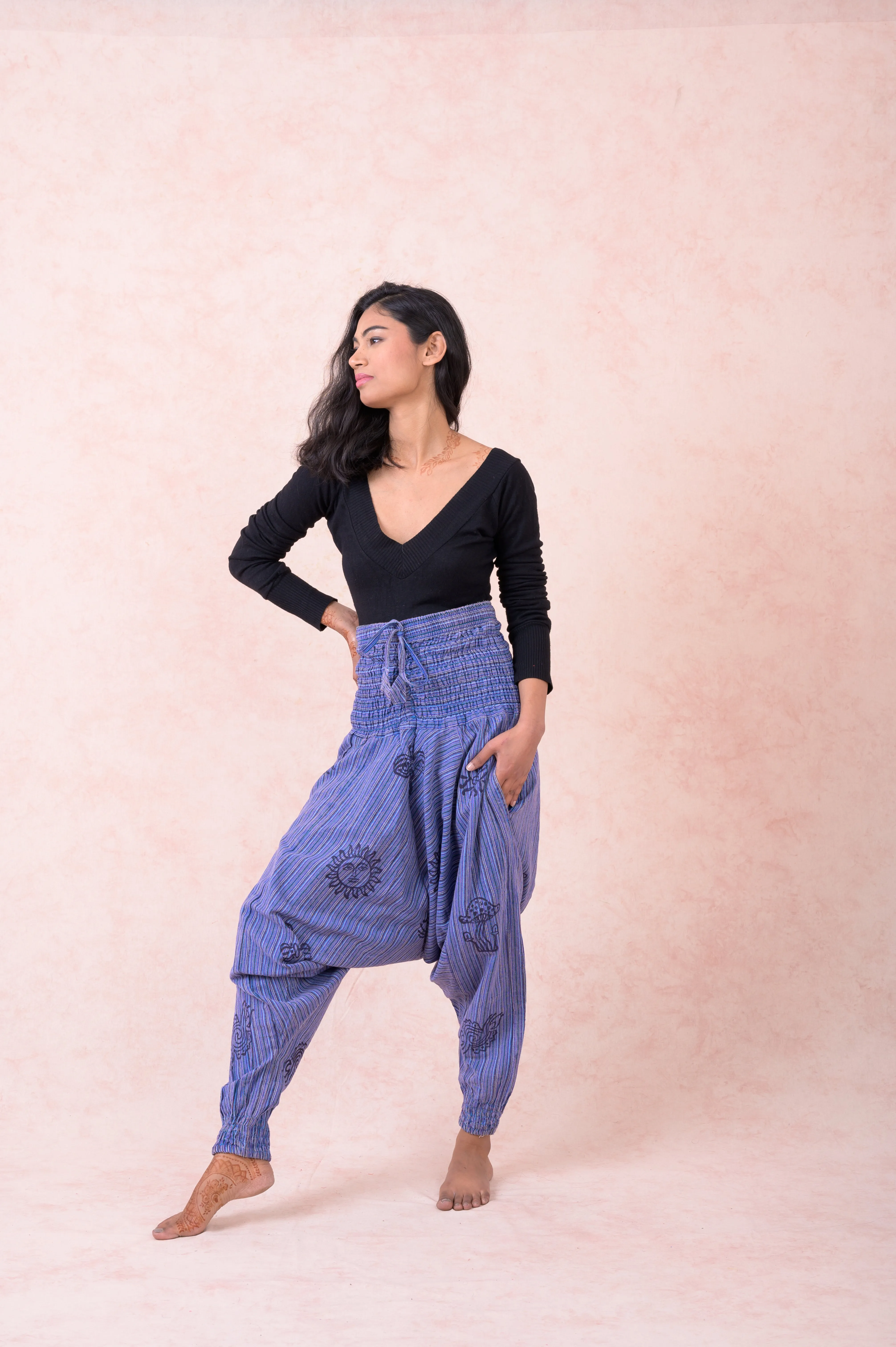 Rhea Striped Tie-Waist Pants
