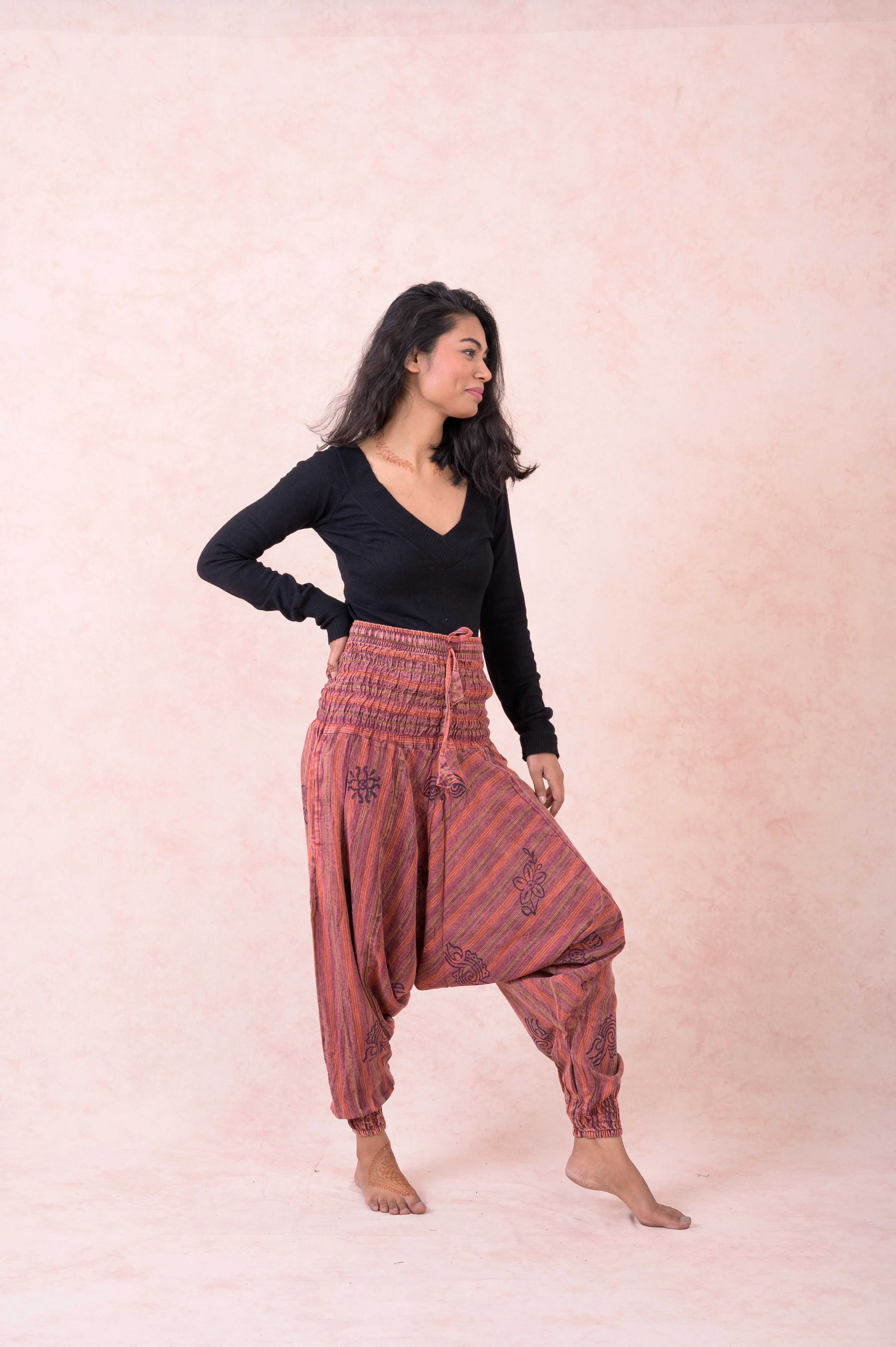 Rhea Striped Tie-Waist Pants