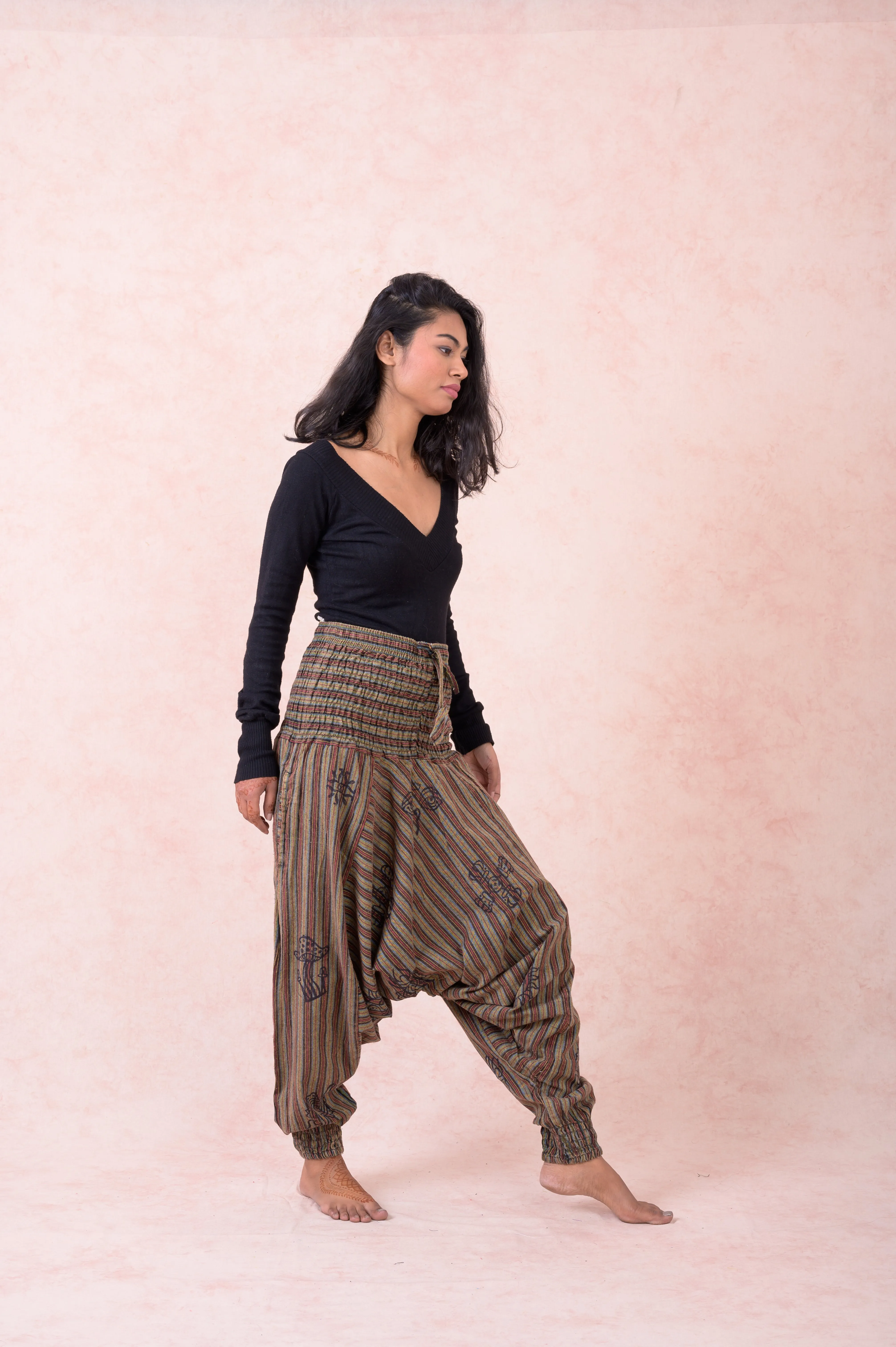 Rhea Striped Tie-Waist Pants