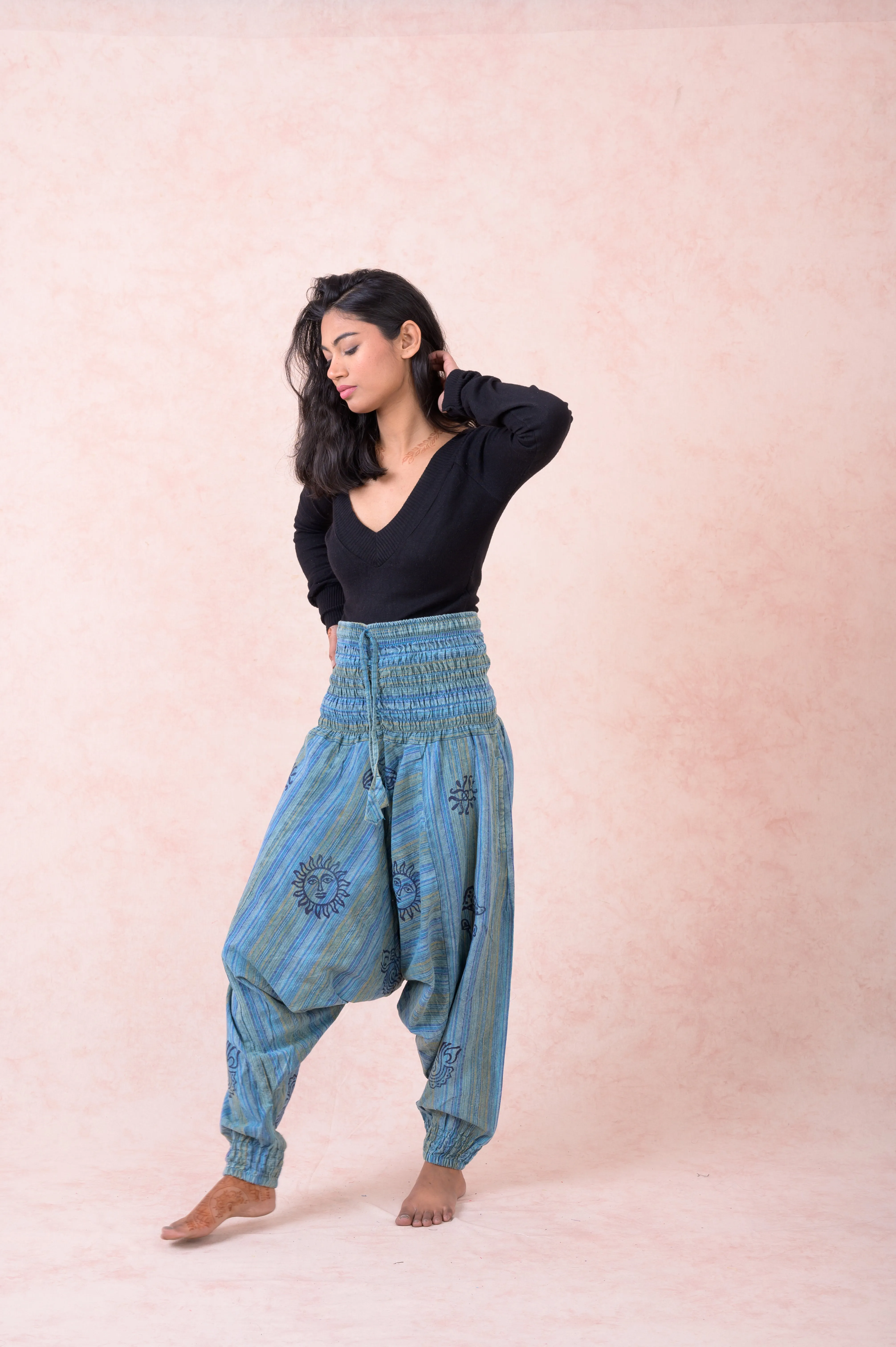Rhea Striped Tie-Waist Pants