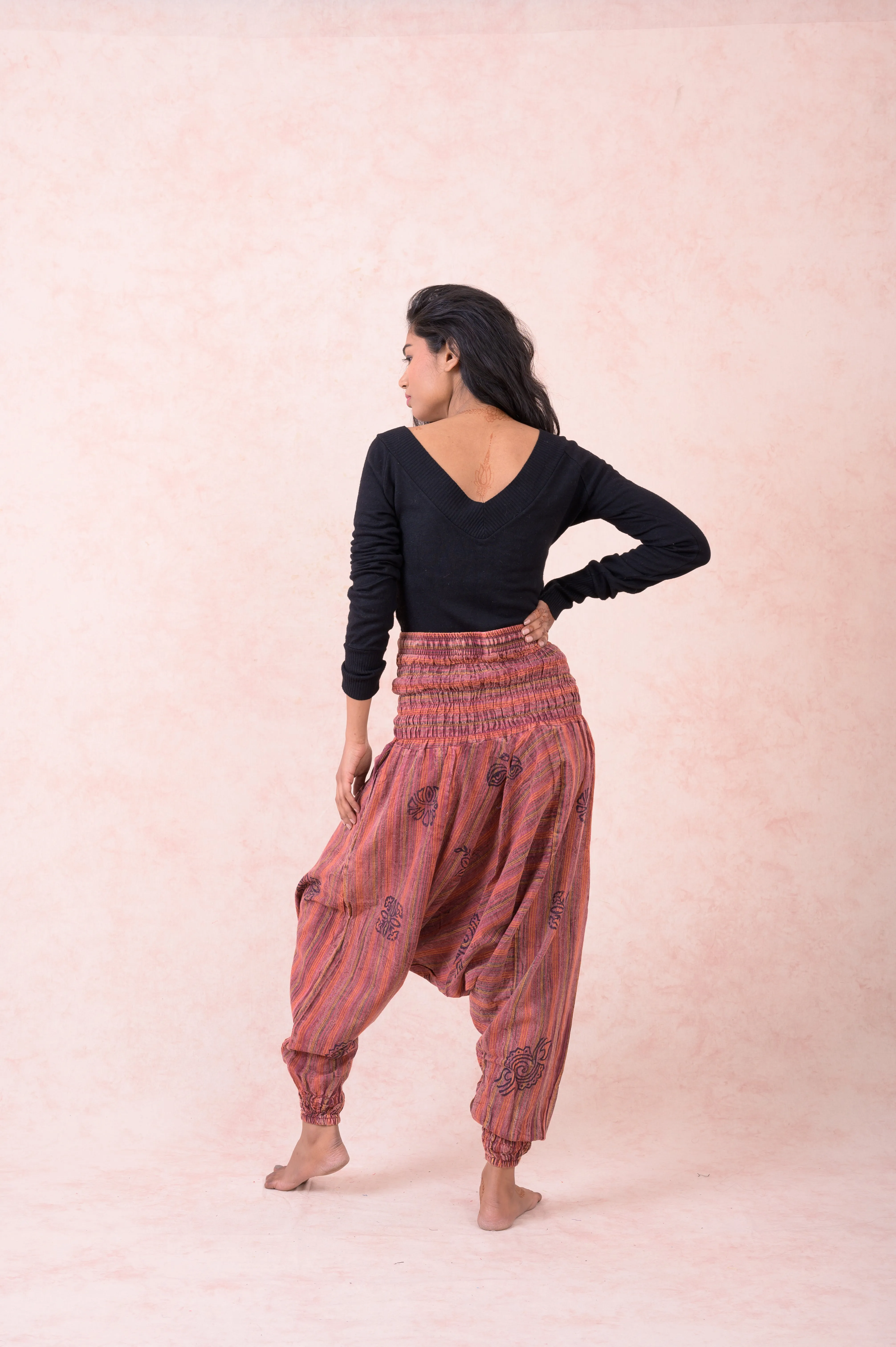 Rhea Striped Tie-Waist Pants
