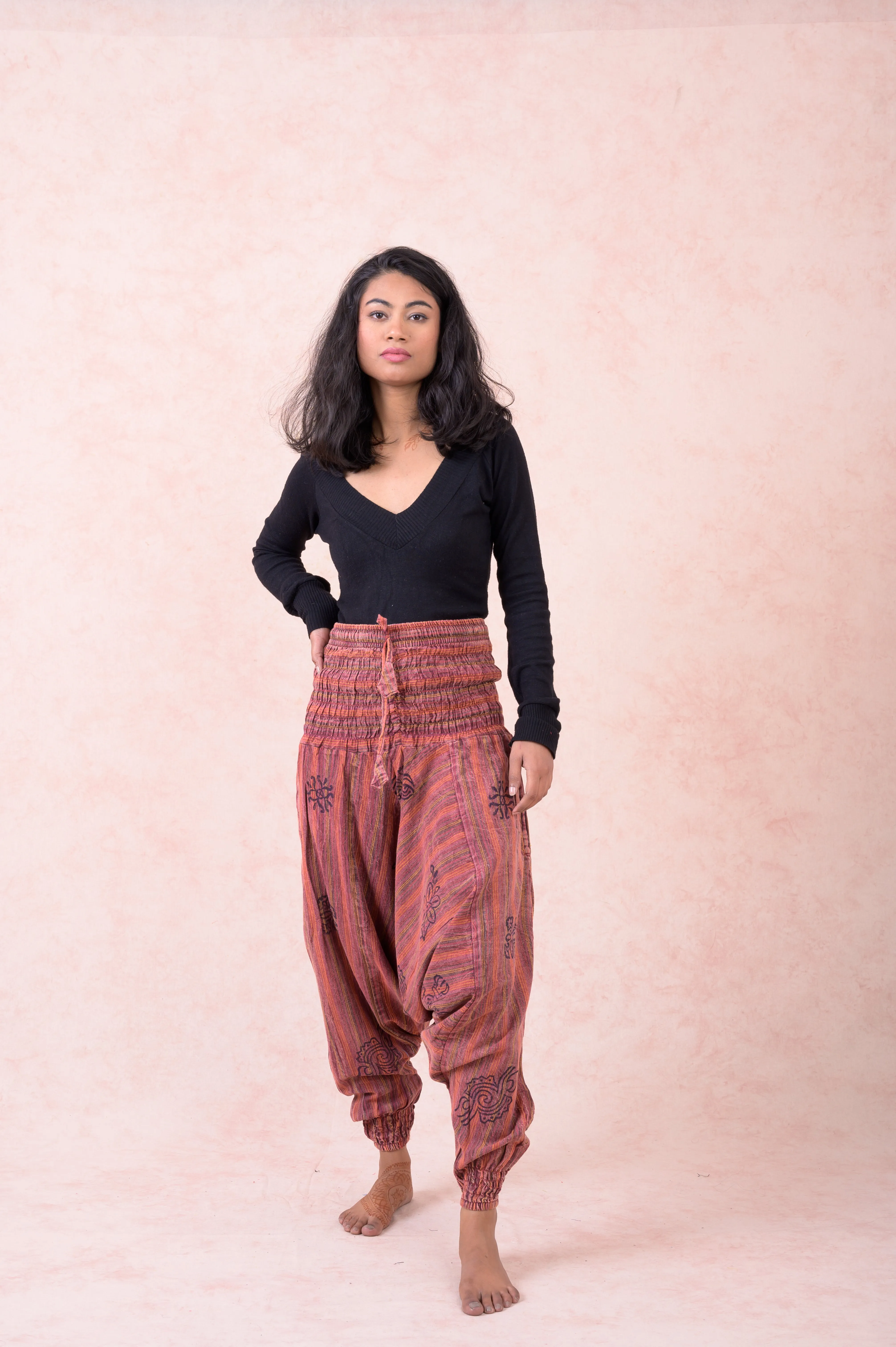 Rhea Striped Tie-Waist Pants
