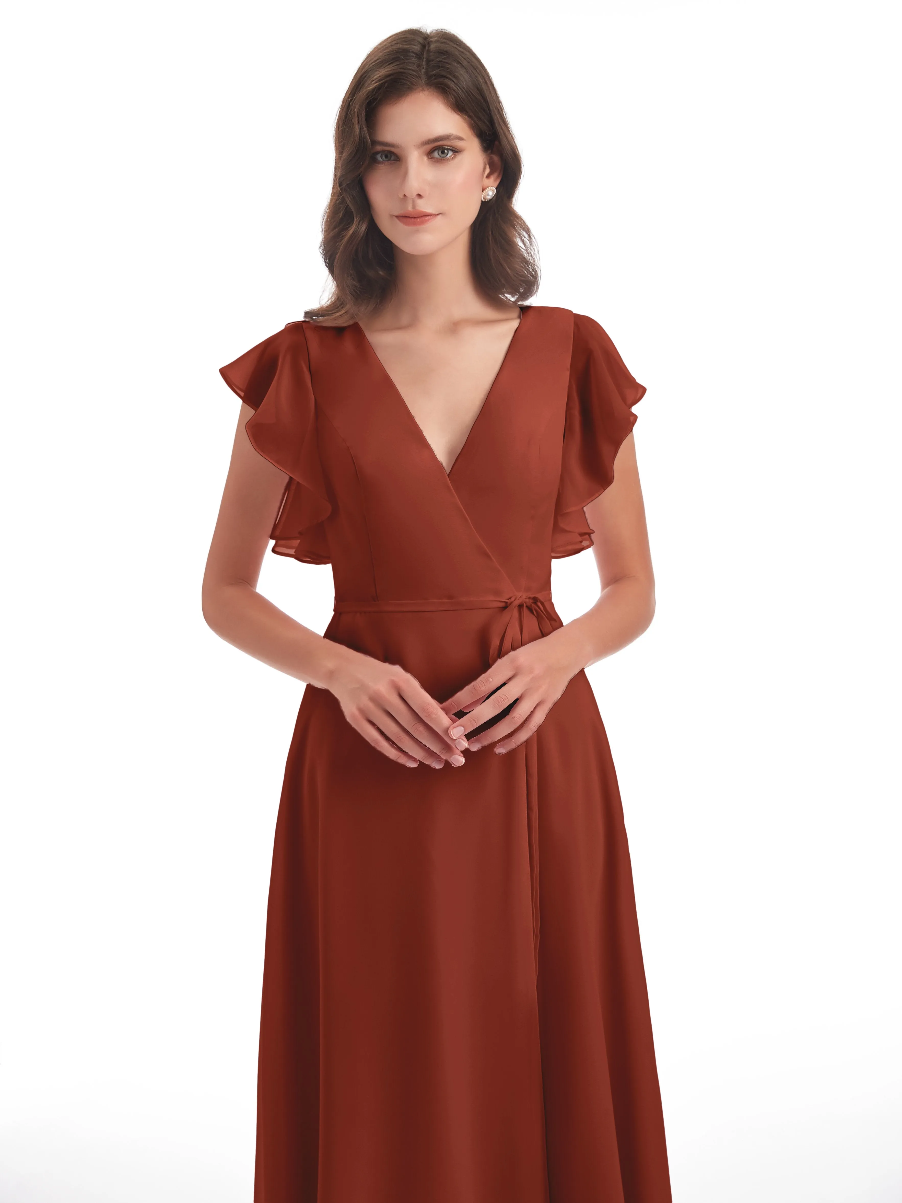 Rust Coloured Bridesmaid Dresses Uk Hope Charming V Neck Long Chiffon Bridesmaid Dresses