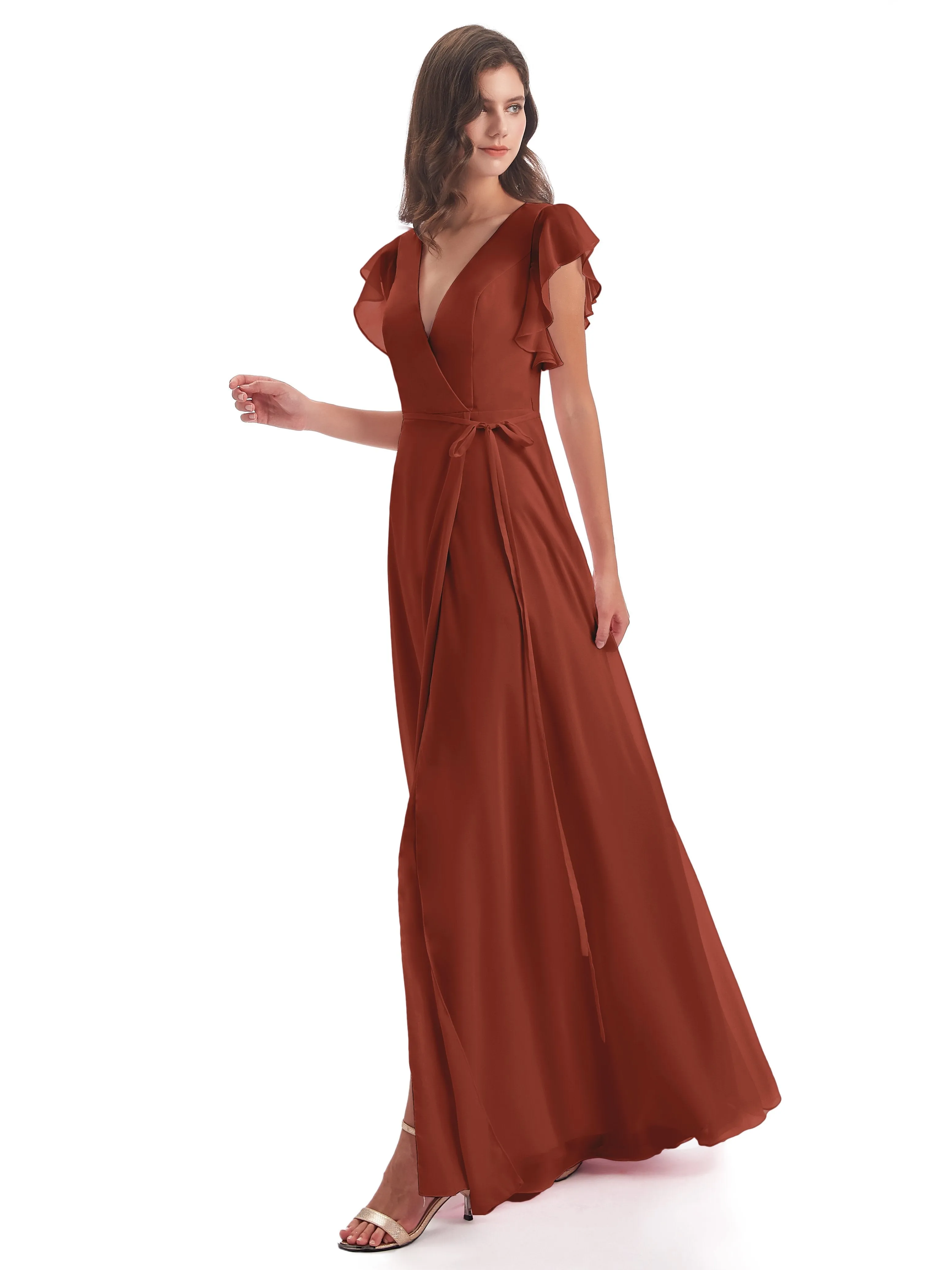 Rust Coloured Bridesmaid Dresses Uk Hope Charming V Neck Long Chiffon Bridesmaid Dresses