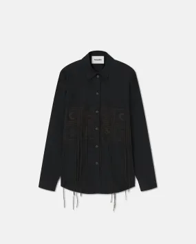 Sahar - Sale Embroidered Poplin Shirt - Off - Off Black