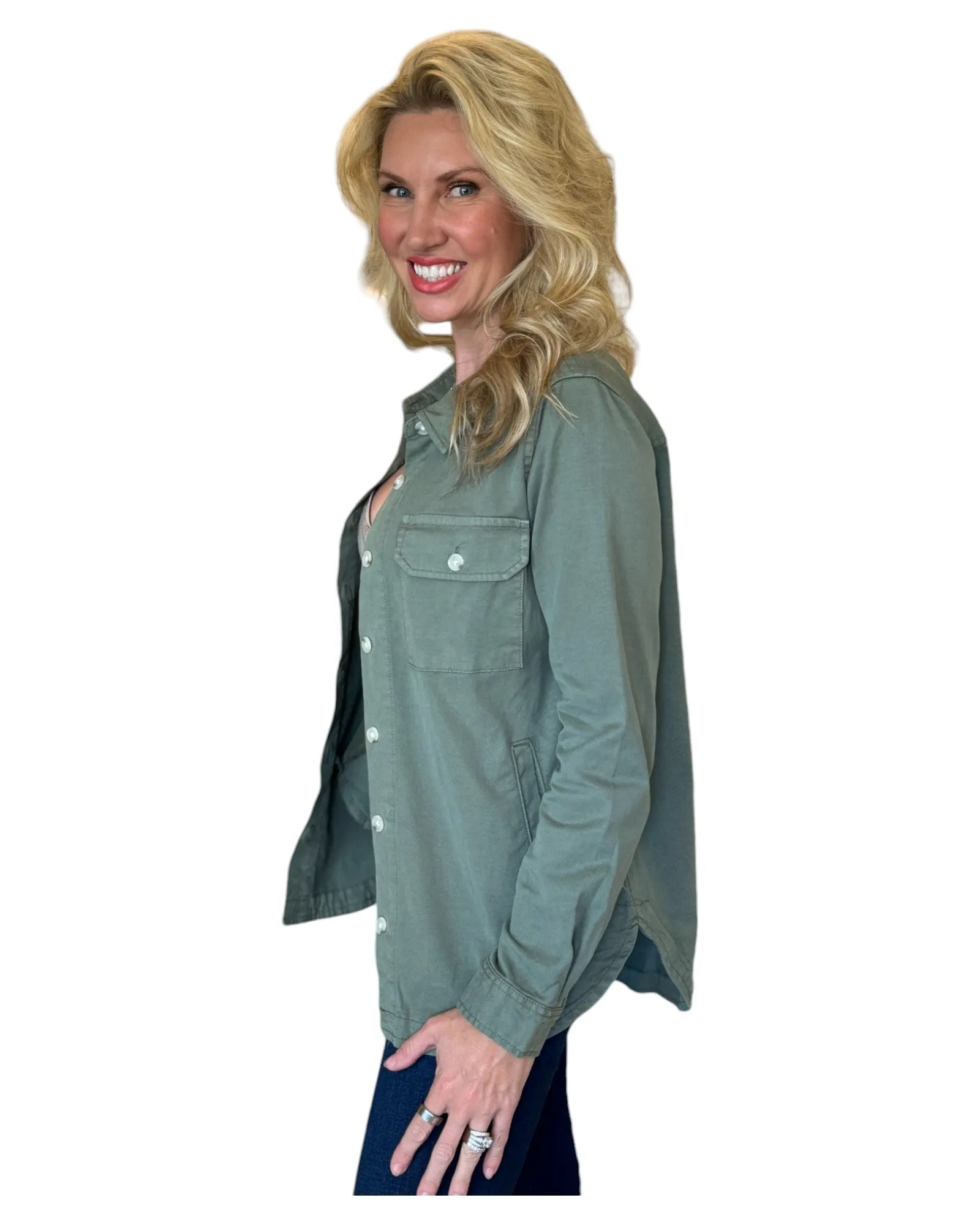 Tea Leaf Cotton Blend Shirt Jacket