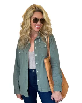Tea Leaf Cotton Blend Shirt Jacket