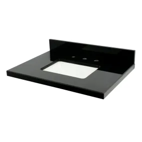 Templeton KVPK3022K38SQ 30-Inch Black Granite Vanity Top, Black/White