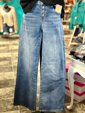 The Risen Button Front Wide Leg Denim