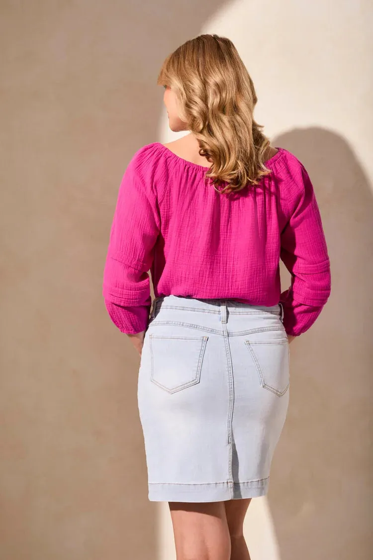 TR5366o Pull On Denim Skort W/Pockets