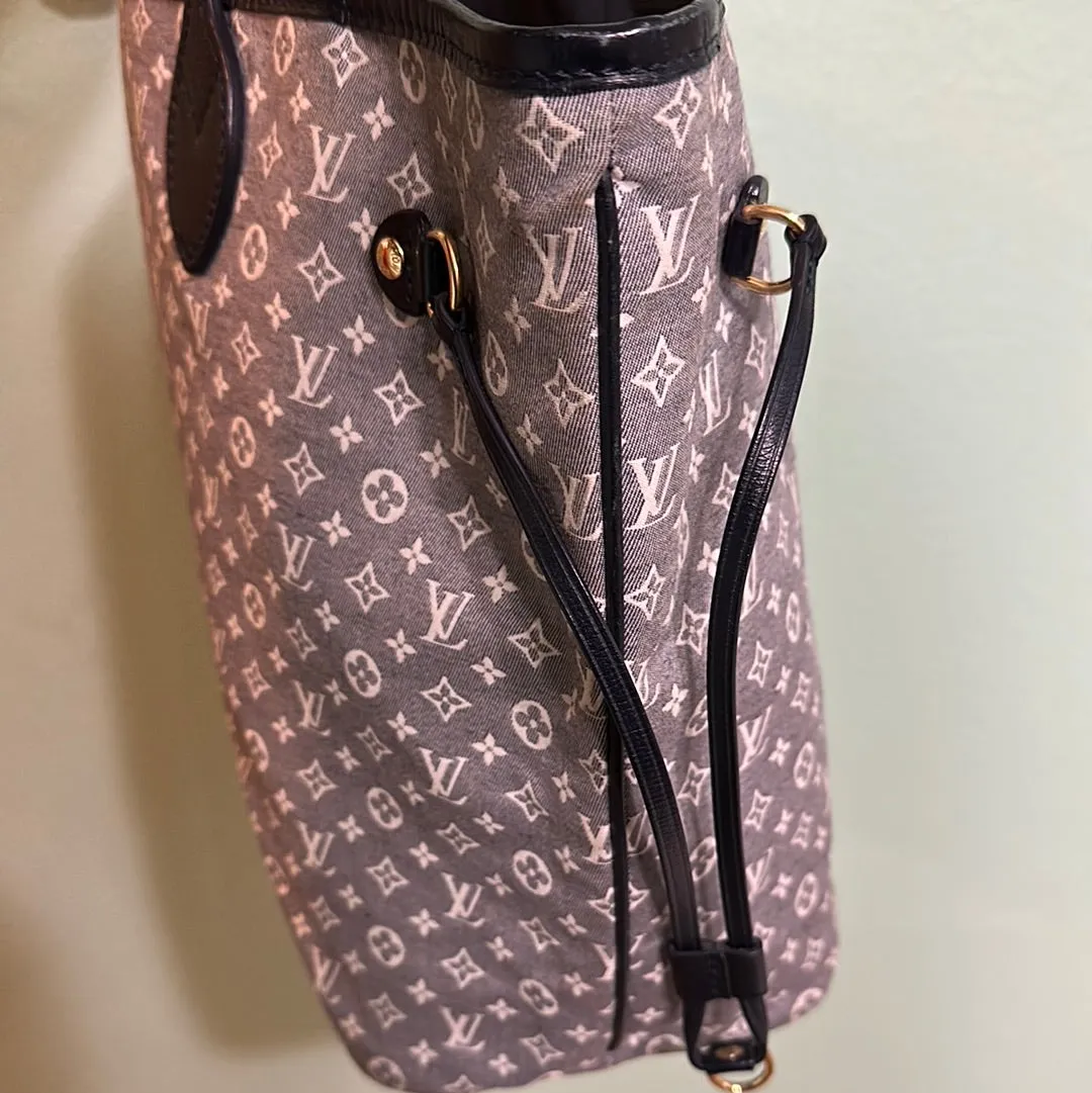 Trendy Inspired Louis Vuitton Grey Denim Neverfull Mm