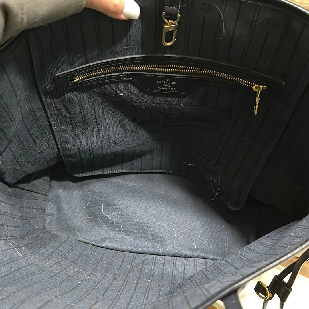 Trendy Inspired Louis Vuitton Grey Denim Neverfull Mm