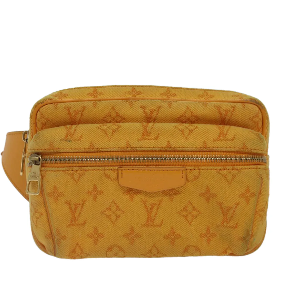 Trendy Inspired Louis Vuitton Monogram Denim Bum Bagoutdoor Waist Bag Yellow M44623 Auth 88743