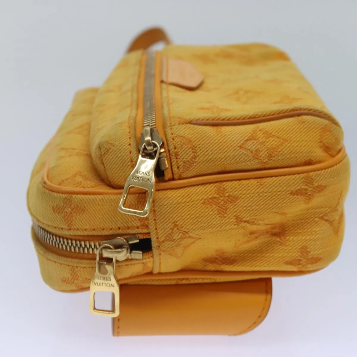 Trendy Inspired Louis Vuitton Monogram Denim Bum Bagoutdoor Waist Bag Yellow M44623 Auth 88743