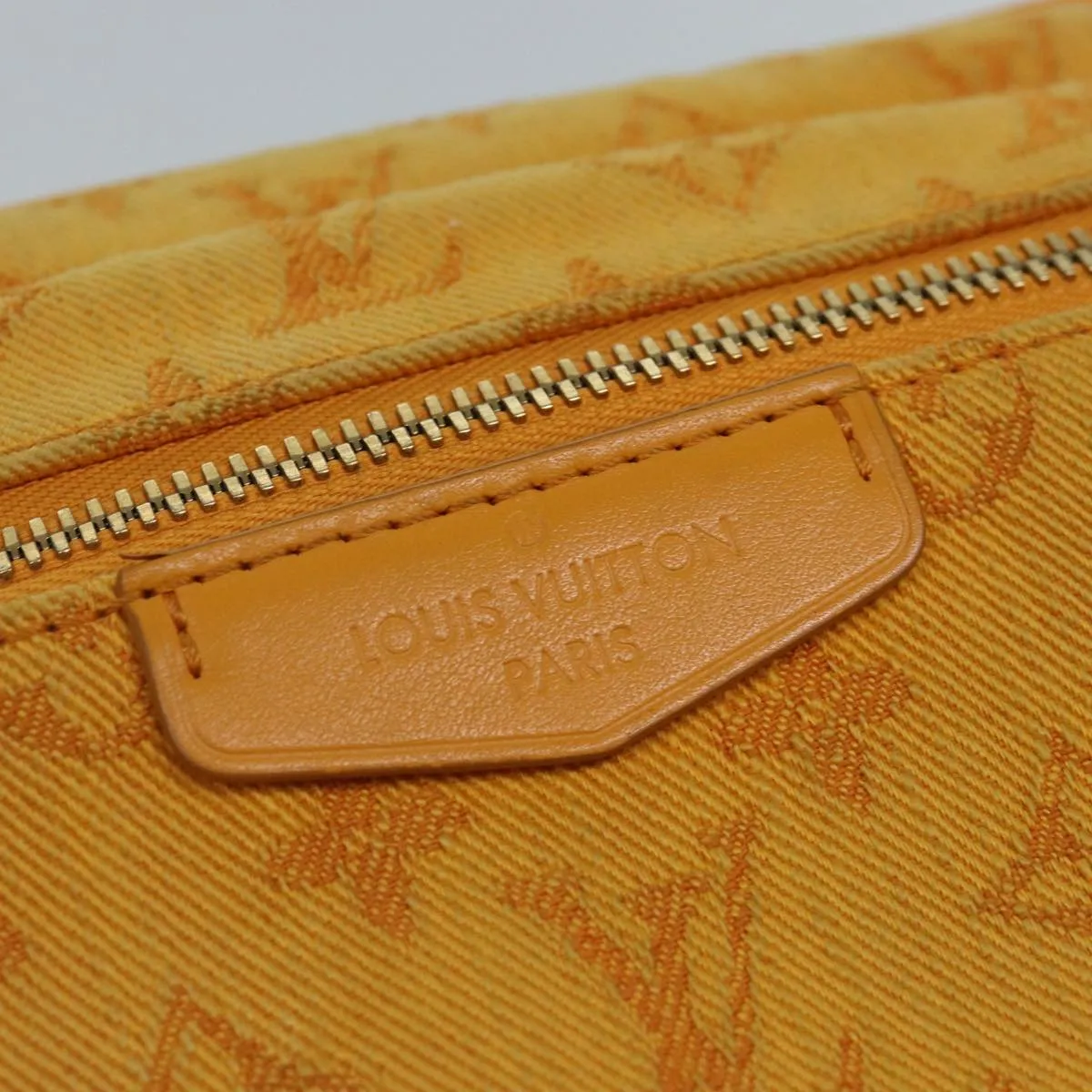 Trendy Inspired Louis Vuitton Monogram Denim Bum Bagoutdoor Waist Bag Yellow M44623 Auth 88743