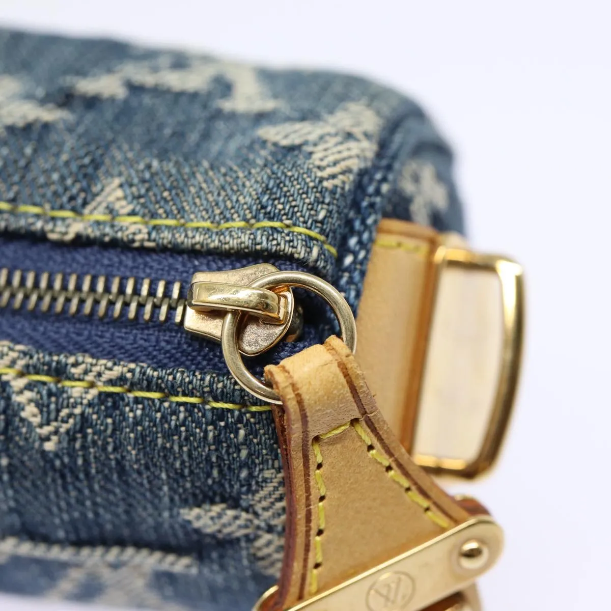 Trendy Inspired Louis Vuitton Monogram Denim Trousse Speedy Pouch Blue M95082 Lv Auth 87601a