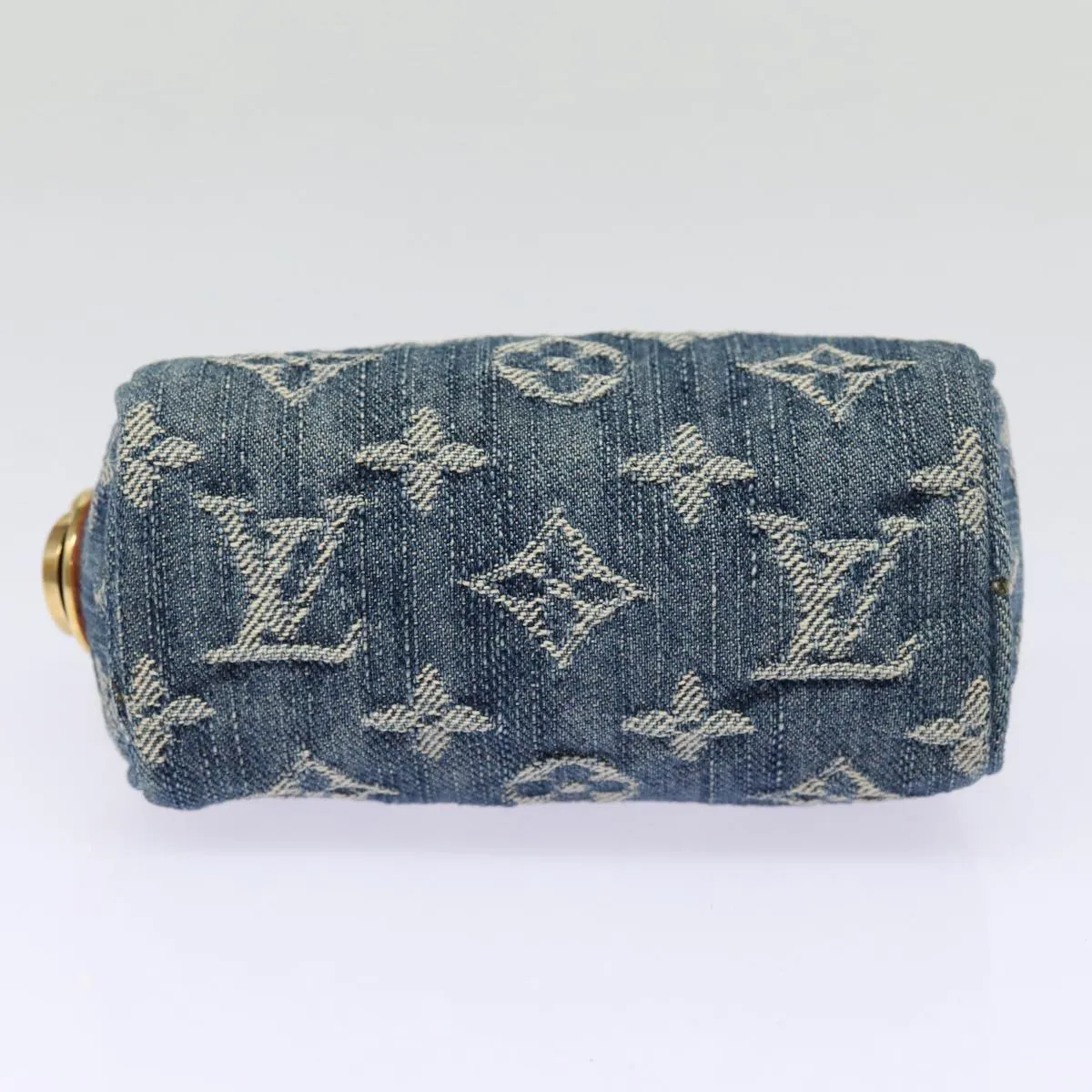 Trendy Inspired Louis Vuitton Monogram Denim Trousse Speedy Pouch Blue M95082 Lv Auth 87601a