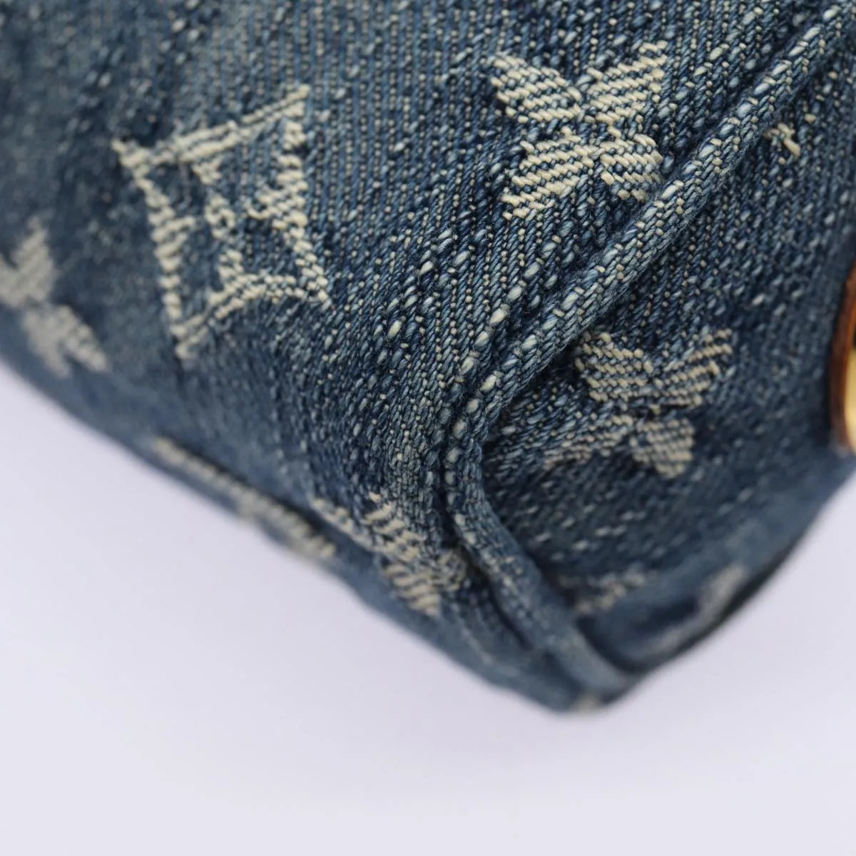Trendy Inspired Louis Vuitton Monogram Denim Trousse Speedy Pouch Blue M95082 Lv Auth 87601a