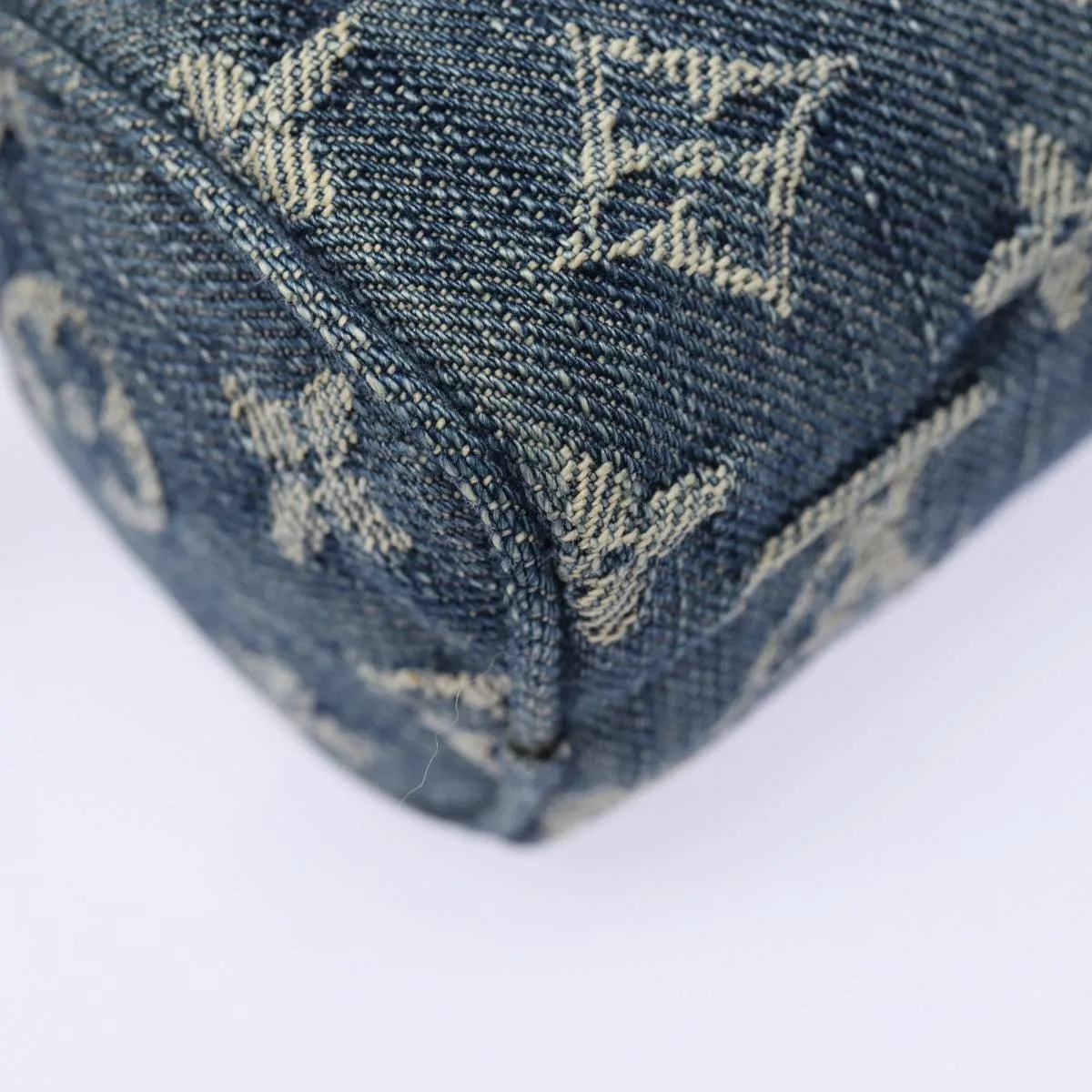 Trendy Inspired Louis Vuitton Monogram Denim Trousse Speedy Pouch Blue M95082 Lv Auth 87601a