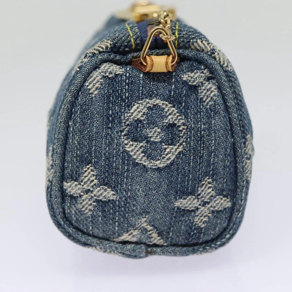 Trendy Inspired Louis Vuitton Monogram Denim Trousse Speedy Pouch Blue M95082 Lv Auth 87601a