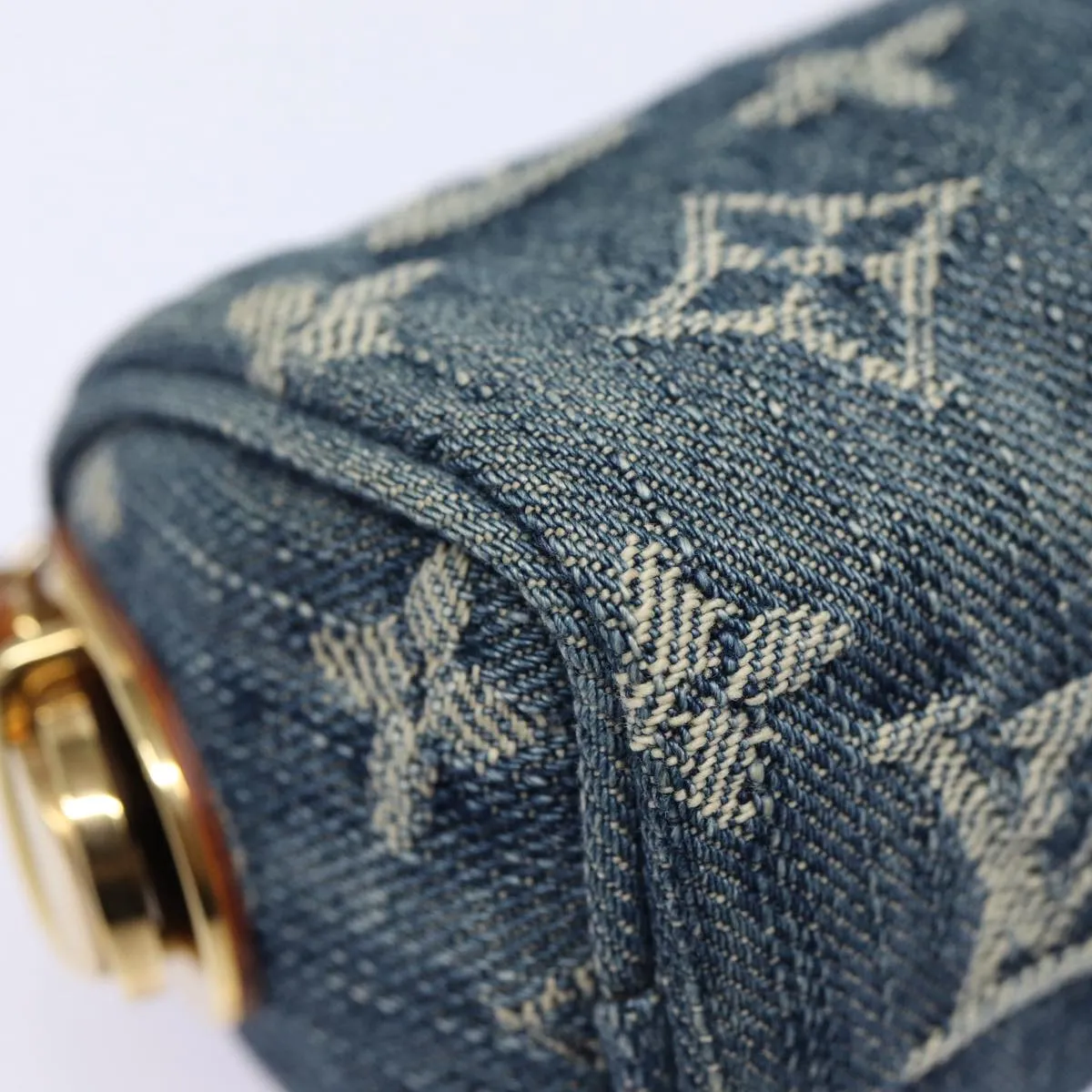 Trendy Inspired Louis Vuitton Monogram Denim Trousse Speedy Pouch Blue M95082 Lv Auth 87601a