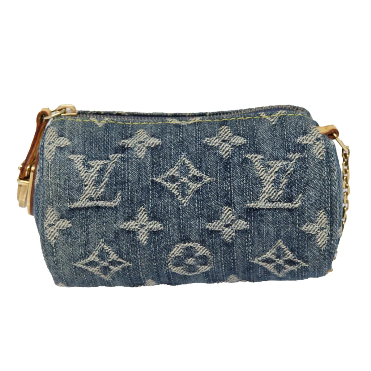 Trendy Inspired Louis Vuitton Monogram Denim Trousse Speedy Pouch Blue M95082 Lv Auth 87601a