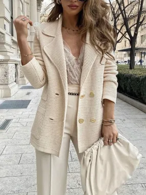 Women's Stylish Patterned Lapel Cardigan with Buttons | Perfect for All Seasons