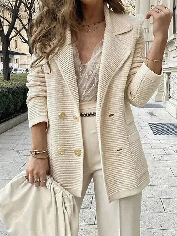 Women's Stylish Patterned Lapel Cardigan with Buttons | Perfect for All Seasons