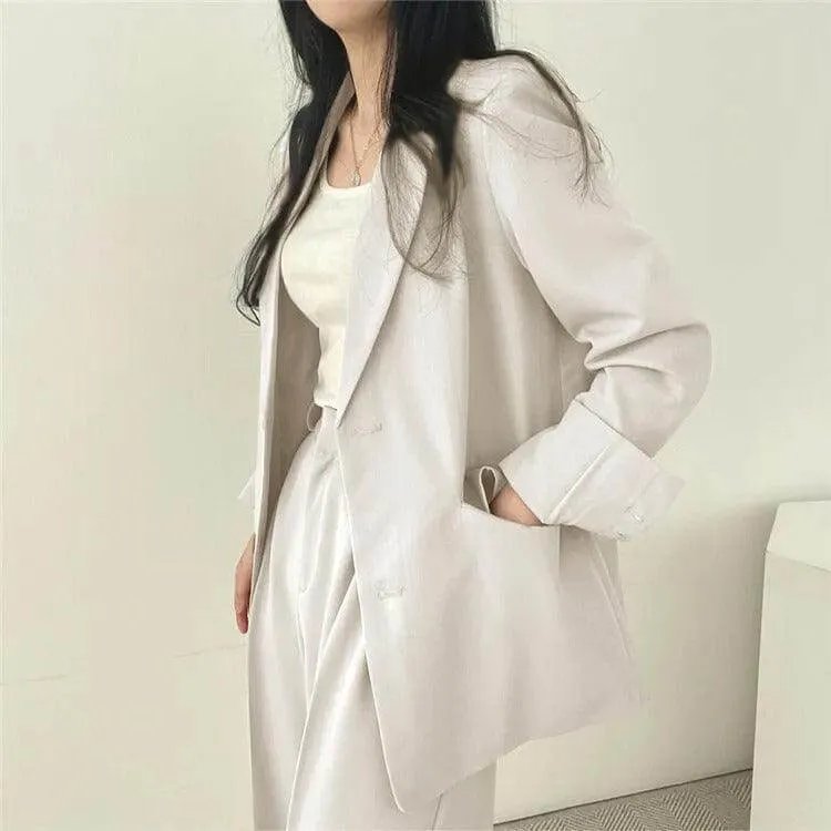 Women's Tailored Blazer and Straight-Leg Pants Set