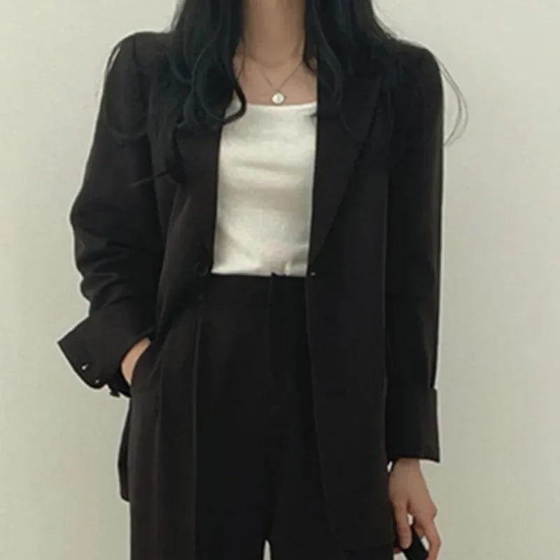 Women's Tailored Blazer and Straight-Leg Pants Set