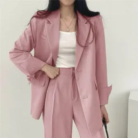 Women's Tailored Blazer and Straight-Leg Pants Set