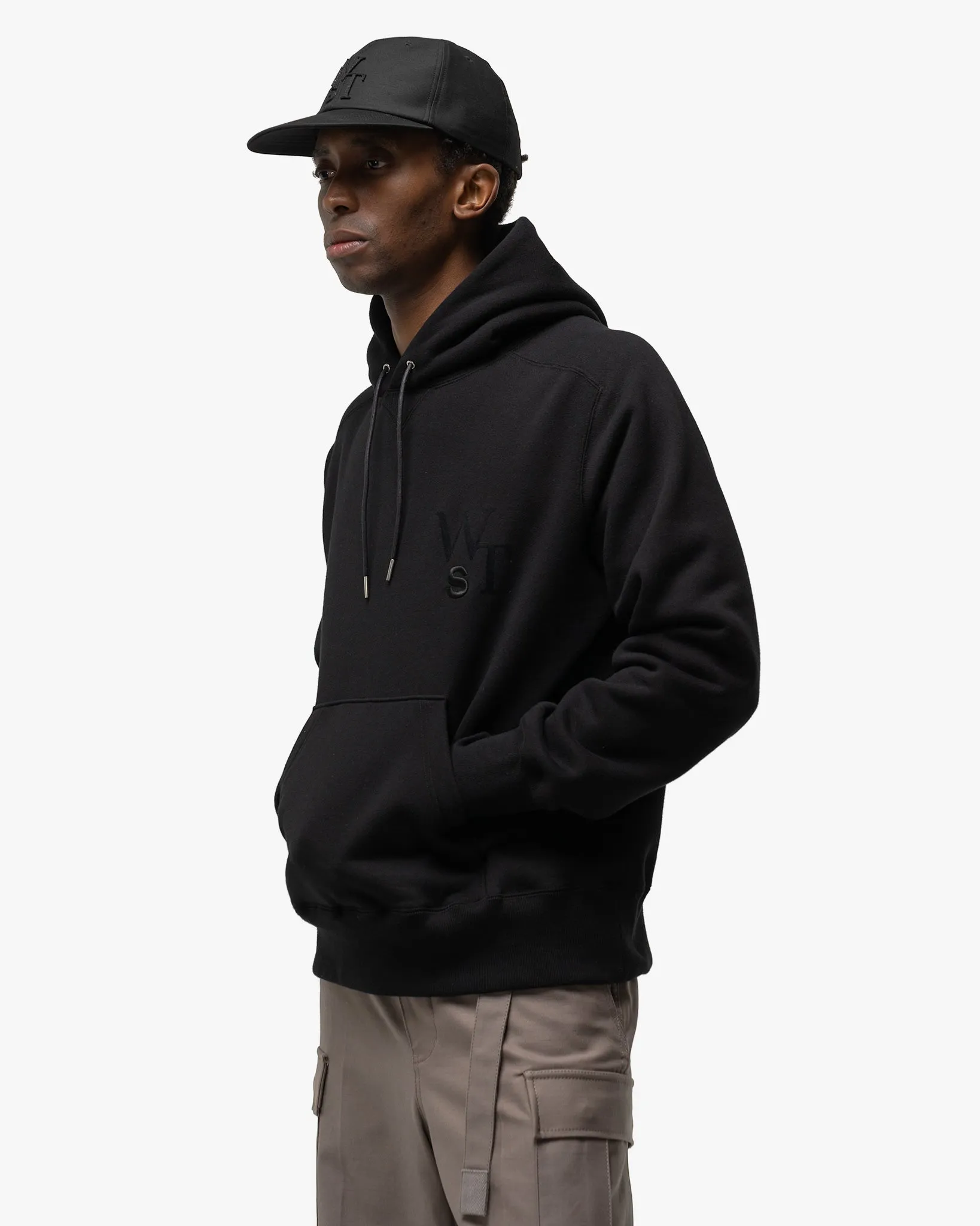 x WTAPS Flock Print Hoodie Black